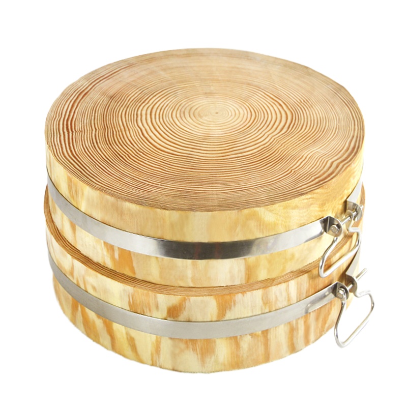 卡质 KAZHI 厨房用品 圆形松木菜板菜墩 加禁锢 实木家用特大号砧板 45*7cm