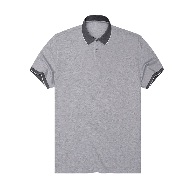 布先生新款夏季经典花纱纯棉上衣 翻领轻商务男装短袖T恤AT10530