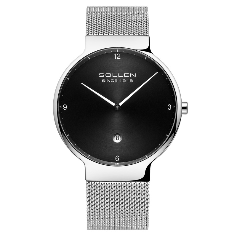 梭伦SOLLEN正品手表30米生活防水简约时尚商务休闲男女表钢带情侣手表对表