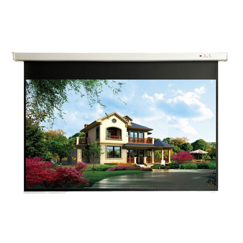 红叶电动投影幕布 150英寸16：9玻纤电动投影幕布