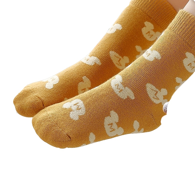 儿童袜子秋冬季冬天魅扣加绒加厚保暖男童女童袜中筒袜棉袜宝宝袜