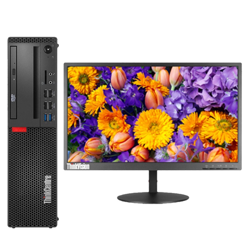 联想(ThinkCentre)M920S台式电脑套机(i5-9500 8GB 128GB+500GB W10P)纯净版 带22英寸液晶