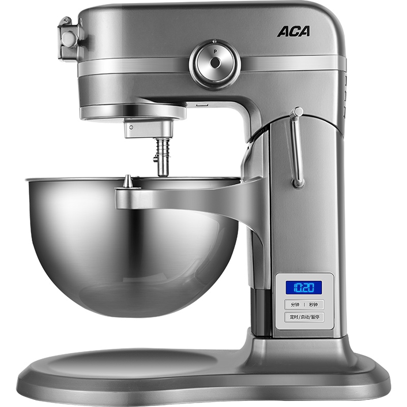 北美电器(ACA)厨师机ASM-DE1800灰色 家用和面机多功能小型商用全自动揉面机搅拌机打蛋器鲜奶机