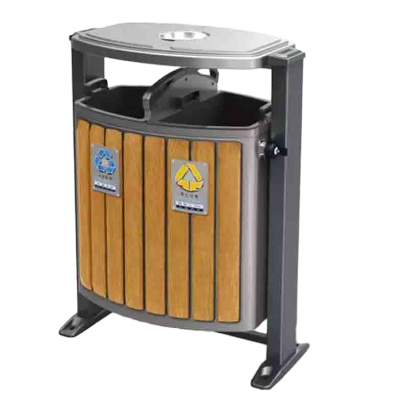 ODPC 垃圾桶 户外钢木分类垃圾桶