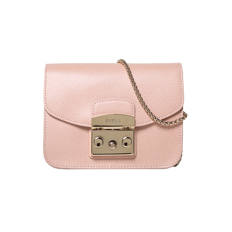 furla芙拉女包 女士PVC单肩斜挎金属链条小方包 851173