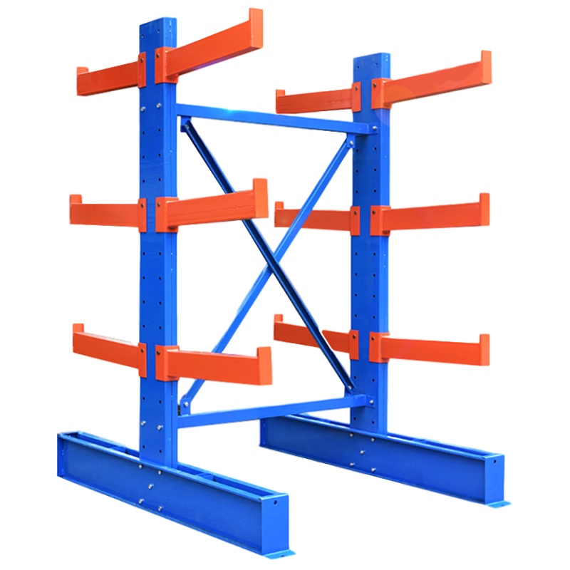 三圣 办公家具悬臂式货架钢铁铝型材重型仓库塑料管仓储托臂式实用加厚托盘式双面置物架1300*1500*2000mm