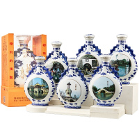 梅兰春 扁龙瓶42度扬州六景 500ml 6瓶整箱装 芝麻香型白酒 20年陈酿 京剧大师梅兰芳故乡美酒[新旧包装随机发]