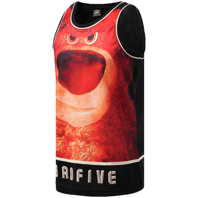 肖战同款李宁球衣男夏季新款迪士尼联名草莓熊系列运动上衣女AAYR205