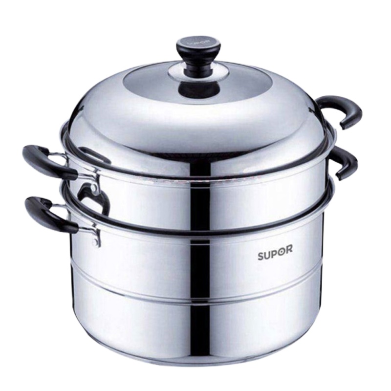 苏泊尔(SUPOR)SZ30B5不锈钢双层复底大容量蒸锅家用汤锅 30CM