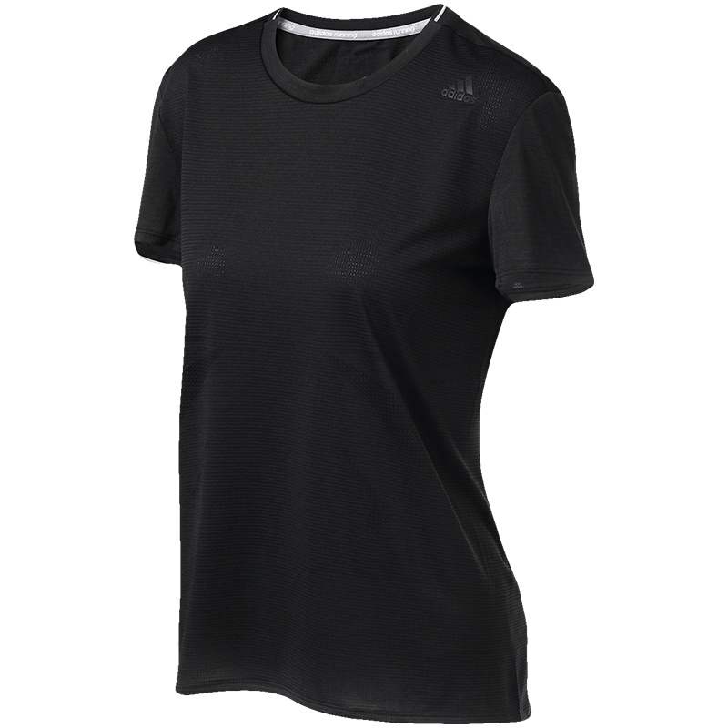 adidas阿迪达斯女装短袖T恤跑步运动服S94414 L 黑色