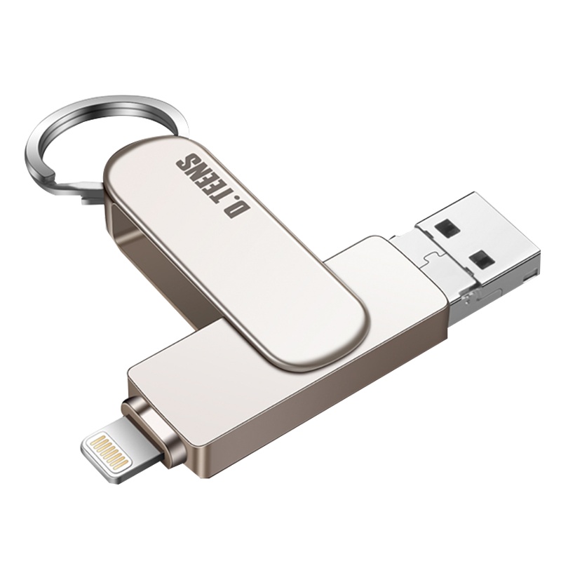 dteens苹果手机u盘64g高速苹果安卓电脑两用三合一microUSBiphone/ipad外接内存扩容器定制优盘