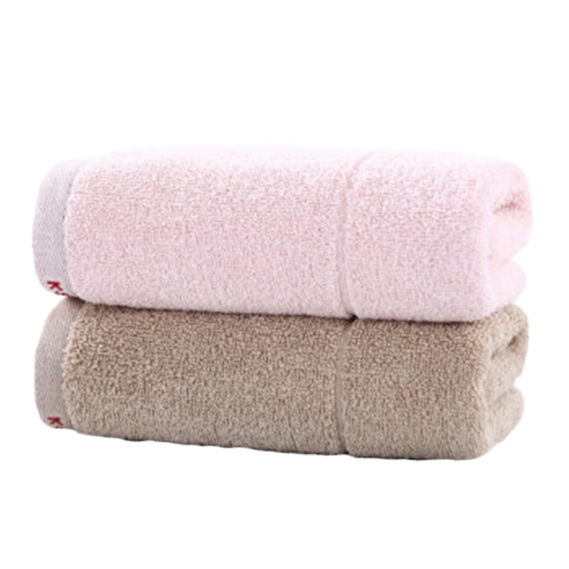 金号(KING SHORE) 2条装家纺 A类纯棉面巾素色舒适柔软吸水洗脸巾72*34 灰/棕