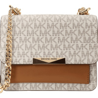 迈克高仕MICHAEL KORS JADE 口盖包 字母金属标 织物拼皮 32H9GJ4C0B 女士斜挎单肩包