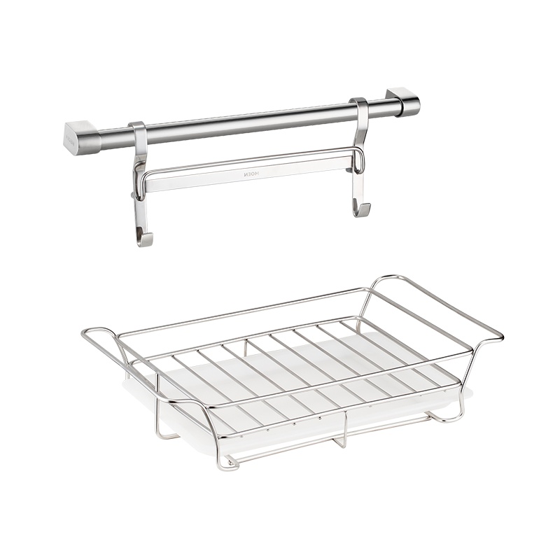 摩恩厨房置物架壁挂厨房五金挂件厨房挂架厨房挂件304不锈钢厨房挂杆碗篮维斯顿系列