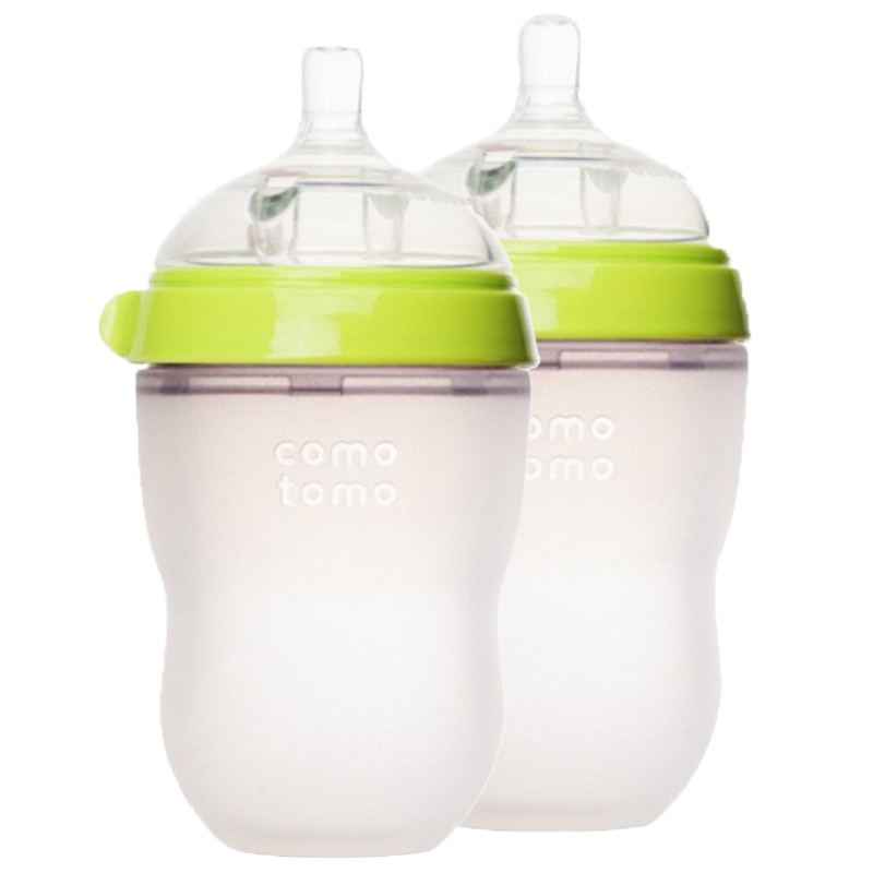 Comotomo/可么多么 EN250TG 婴儿全硅胶奶瓶 绿色 250ML 两个装 美国直采