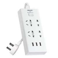 得力(deli) 18281 USB插线板 双孔全长2米带保护门