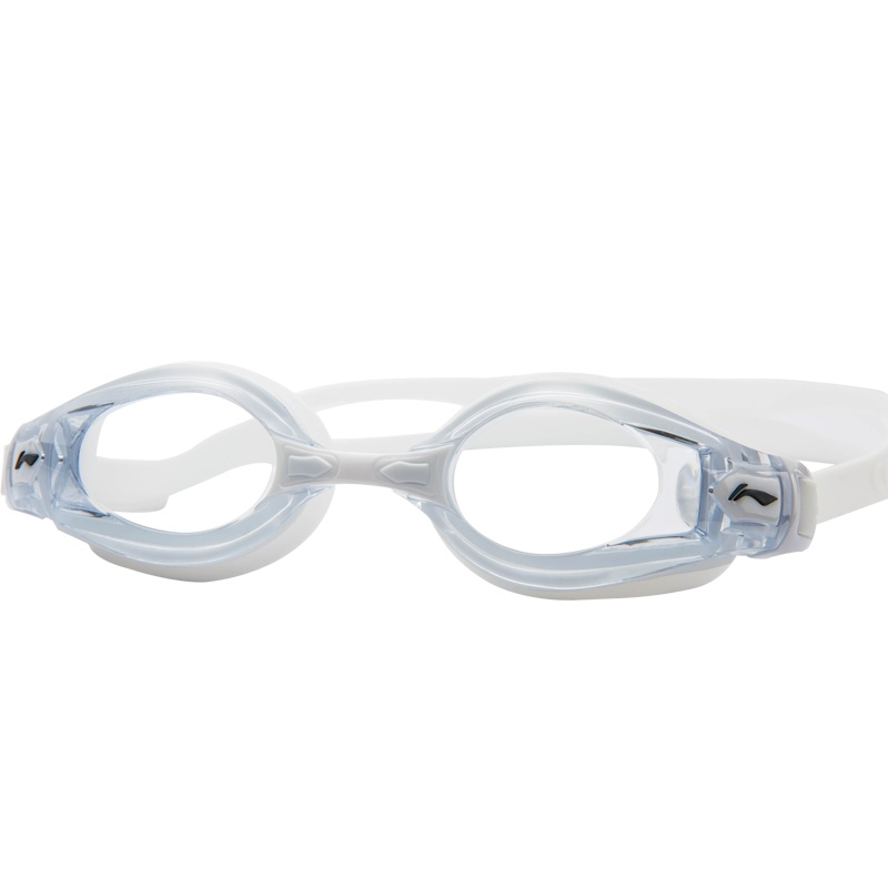 李宁泳镜女士防水防雾高清近视带度数大框专业游泳眼镜泳帽套装668-