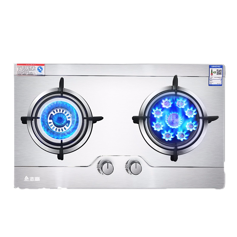 志高(CHIGO)定时家用天燃气灶双灶嵌入式天然气猛火煤气灶液化气台式炉具 九腔鸳鸯猛火+加厚不锈钢+120炉头 液化气
