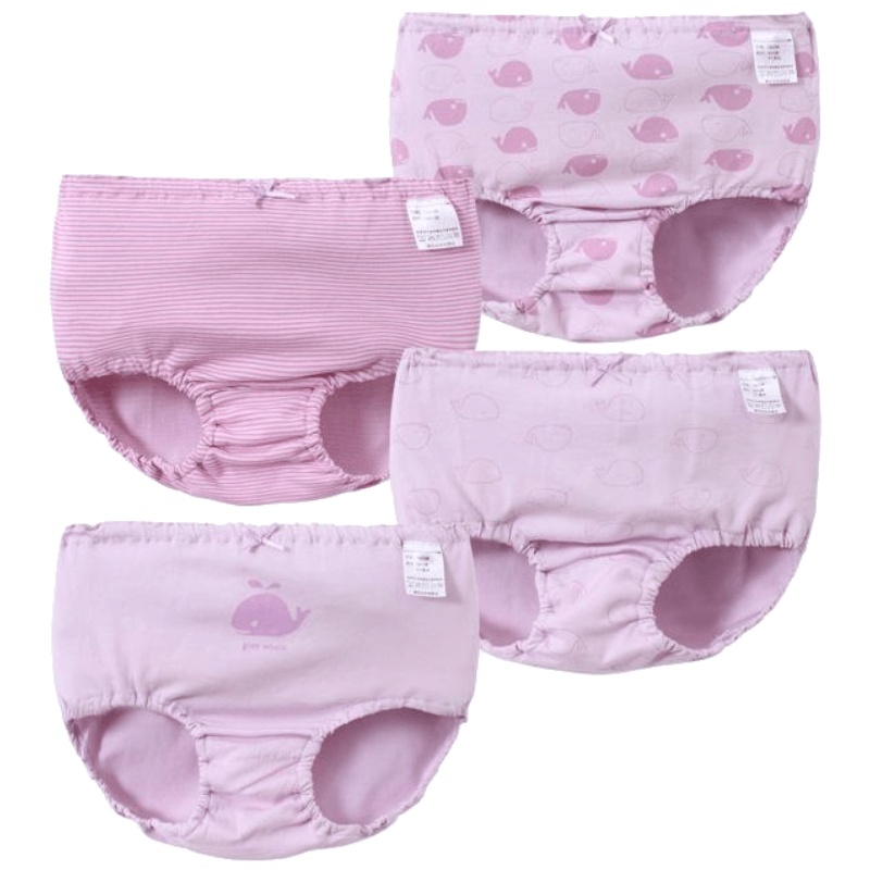 KIDS MAM&DAD[四条盒装]儿童面包裤女童内裤中大童三角内裤儿童纯棉内裤短裤