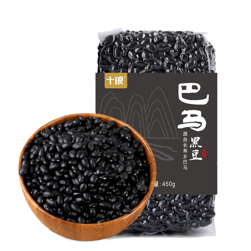 十琅 巴马黑豆五谷杂粮黄芯小黑豆打豆浆乌豆粗粮豆类450g