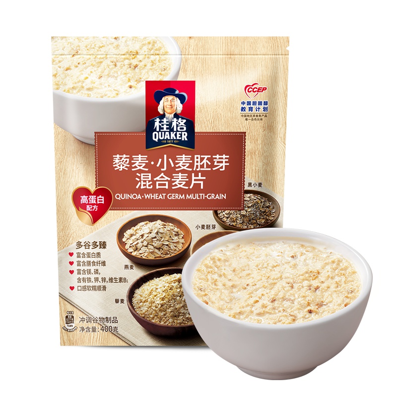 桂格(Quaker)藜麦小麦胚芽混合麦片400克