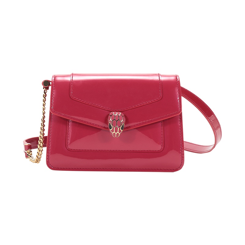 宝格丽 BVLGARI 女士 SERPENTI FOREVER系列漆牛皮蛇头扣单肩斜挎包零钱包迷你款290859