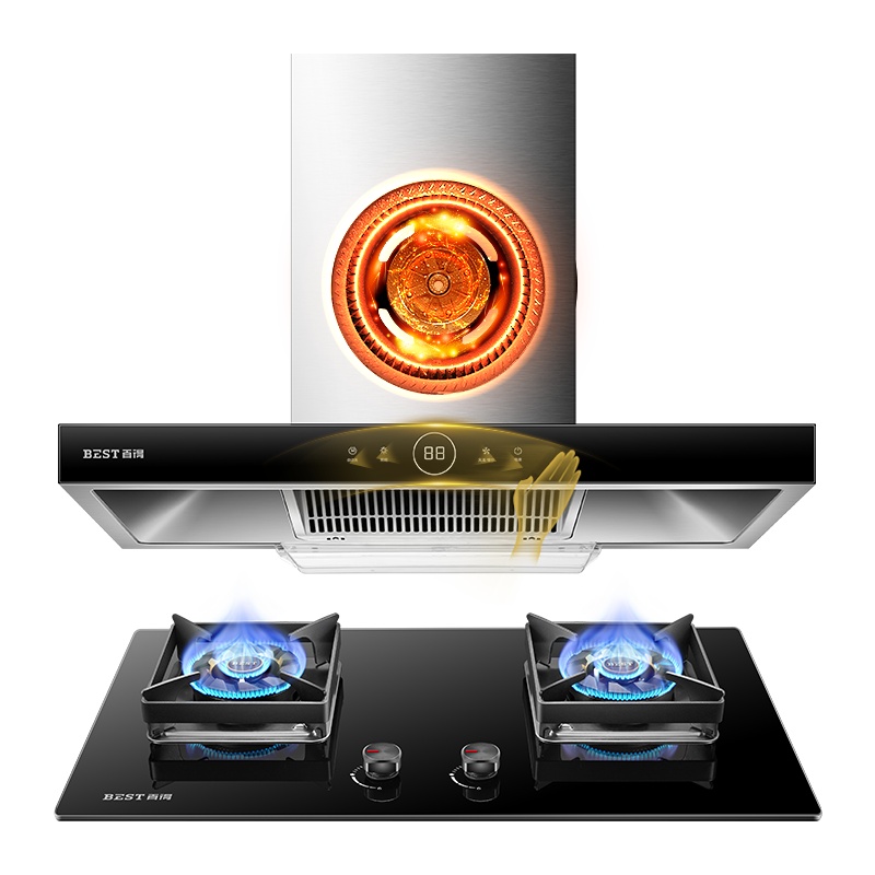 华帝百得(BEST) E112+DZ42BS 烟灶套餐 欧式触控抽油烟机 燃气灶 天然气灶 油烟机灶具套餐 天然气