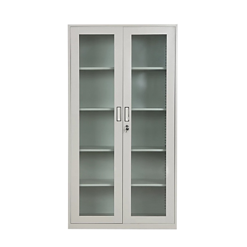 江莱文件柜钢制办公柜铁皮柜通体玻璃双开门档案柜储物柜手办凭证资料柜