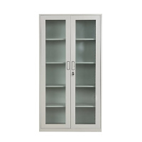 江莱文件柜钢制办公柜铁皮柜通体玻璃双开门档案柜储物柜手办凭证资料柜