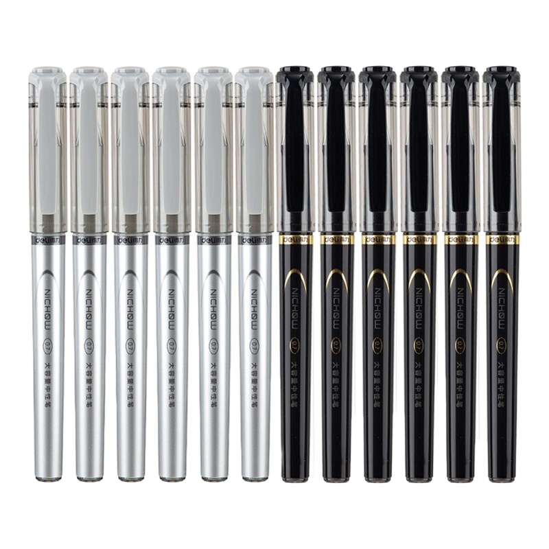 得力(deli)诺上0.7mm大容量中性笔水笔子弹头商务签字笔 12支/盒DL-S148(盒)