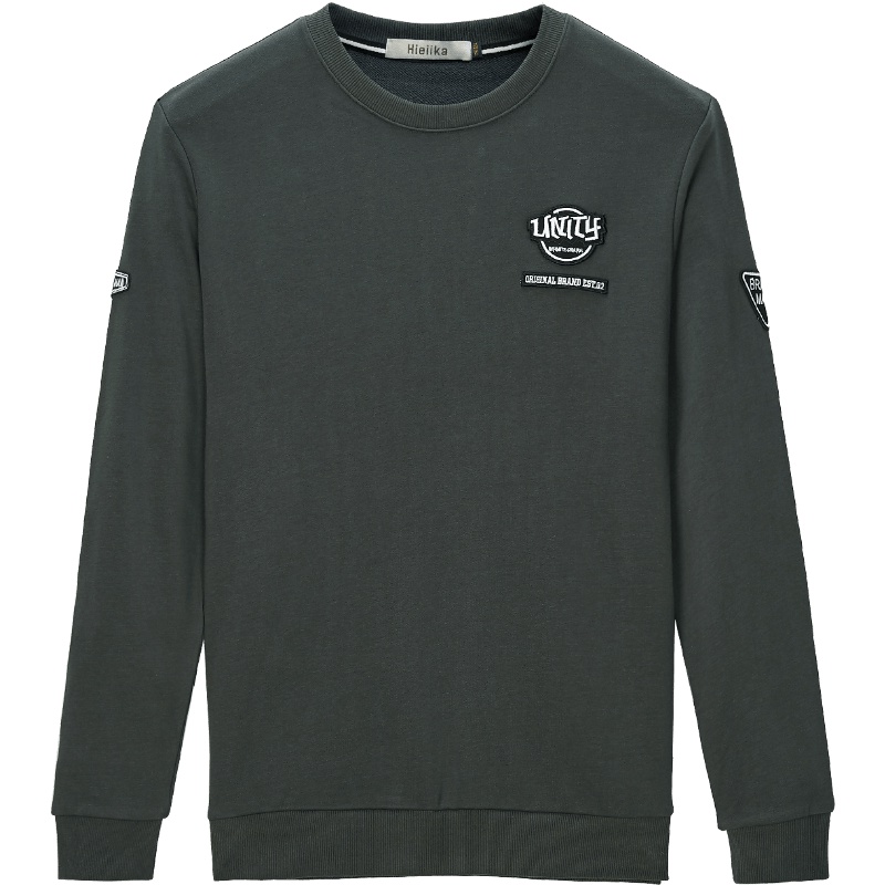 Hieiika 海一家2019秋季男士个性字母绣标基础日常休闲卫衣