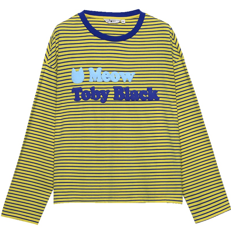 a02秋装新款2020时尚经典条纹撞色修身长袖T恤女DTV5A0221KT