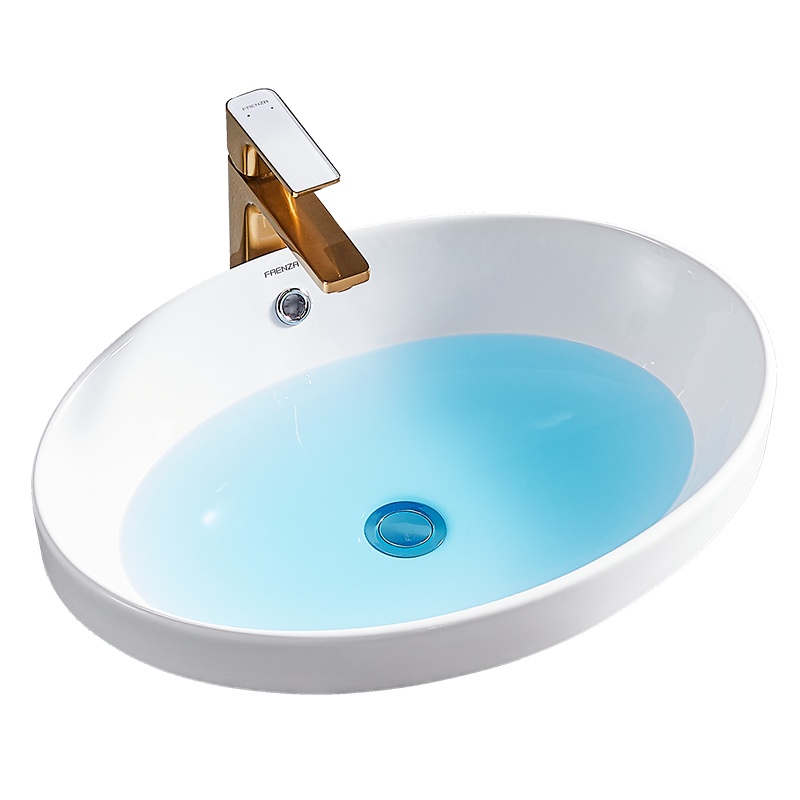 法恩莎 台上盆艺术盆陶瓷洗脸盆半嵌入式洗手盆面盆 FP4696