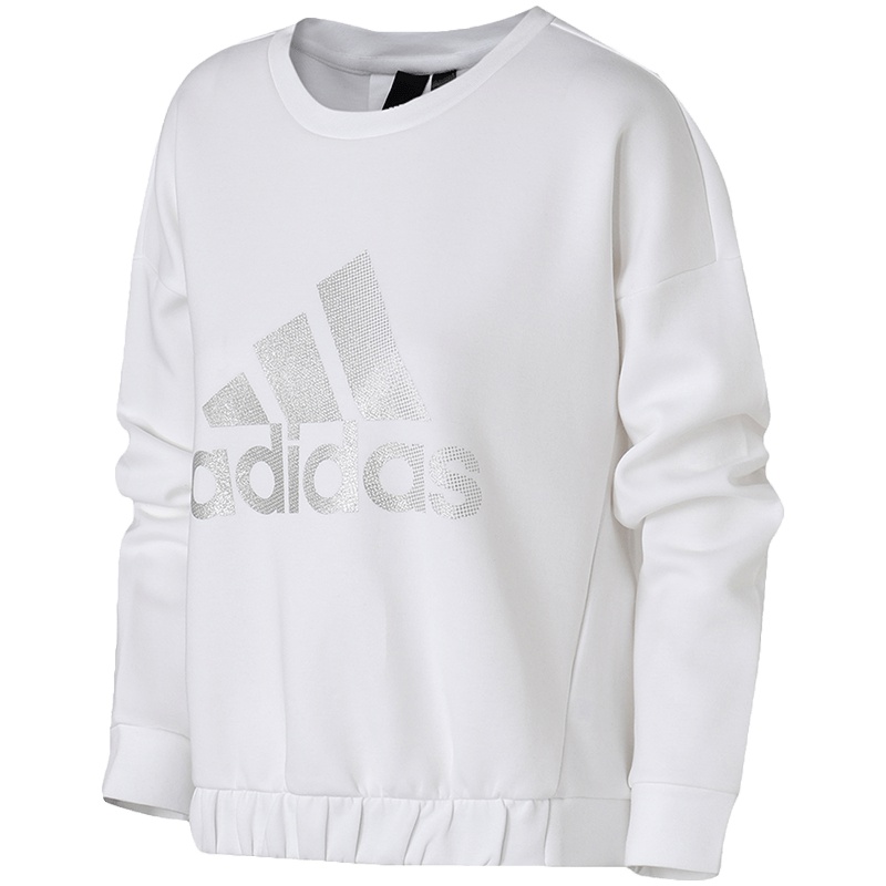 【自营】adidas阿迪达斯女卫衣长袖圆领秋冬休闲运动服DX7199 L DX7199白色