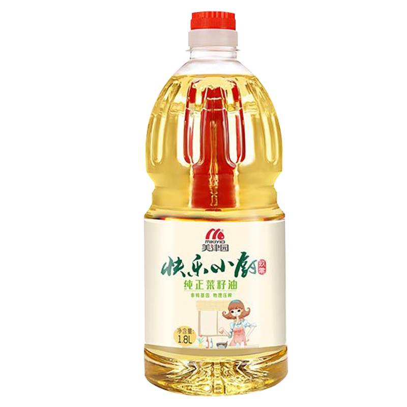 美津园90快乐小厨一级纯正菜籽油非转基因物理压榨家用食用油1.8L