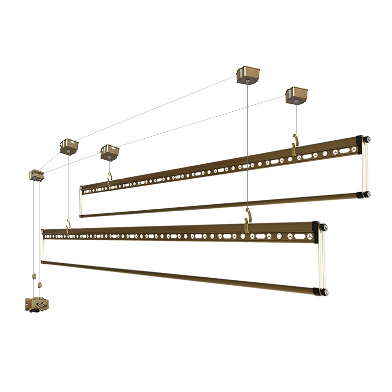 (上门安装)阳台升降手摇式四杆晾衣架三杆晾衣杆双杆式自动室内凉衣架晒衣架