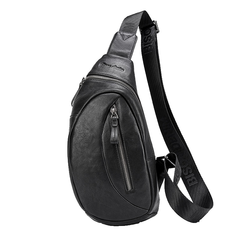美洲野牛真皮胸包男新款时尚单肩包斜挎包运动休闲小背包挎包潮