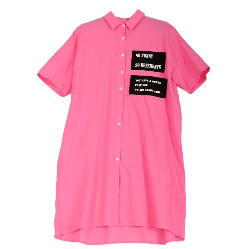 拉夏贝尔专柜同款夏新款长款衬衫