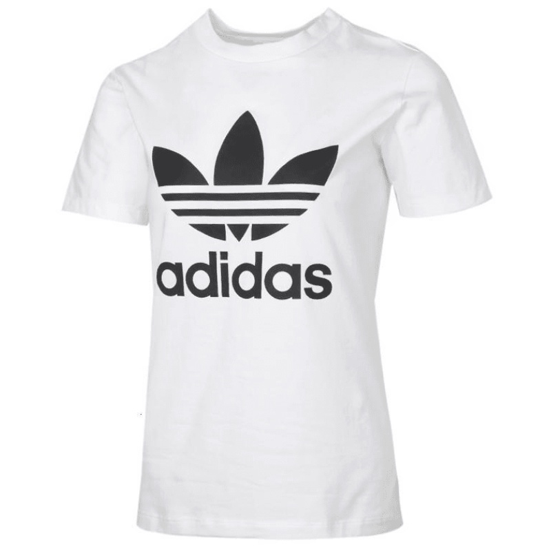 adidas三叶草白T恤女短袖2021春季新款运动服跑步半袖GN2899