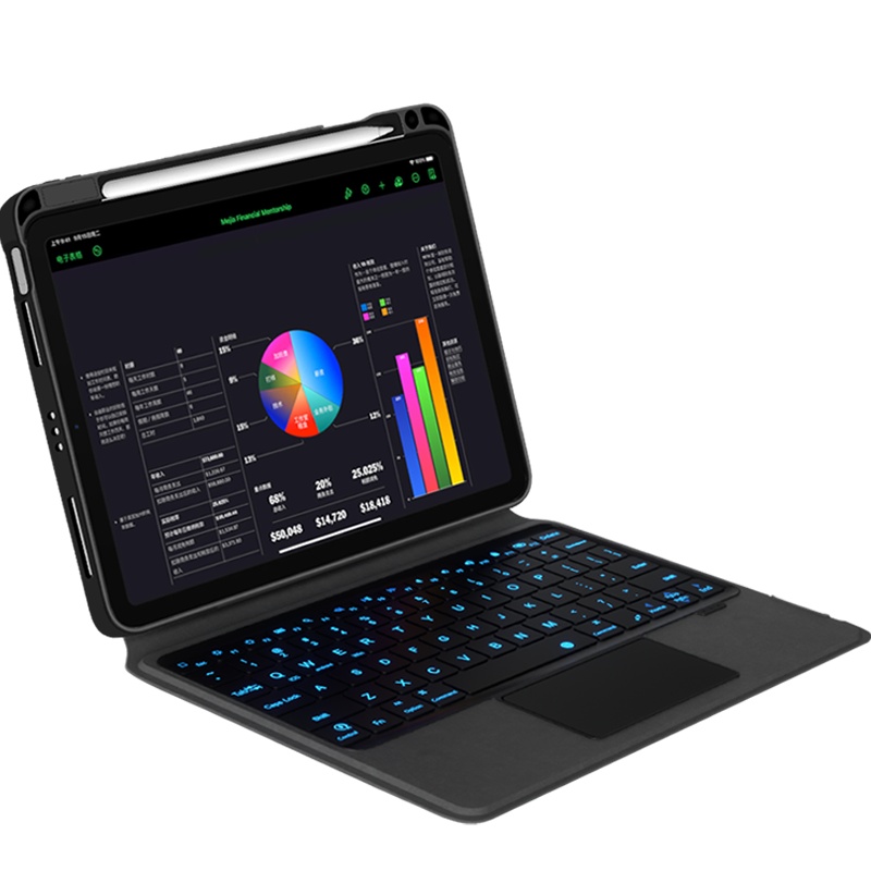 久宇 iPad 10.2英寸妙控键盘适用21/20/19款苹果平板蓝牙键盘皮套Air3/Pro10.5英寸横竖支撑保护套