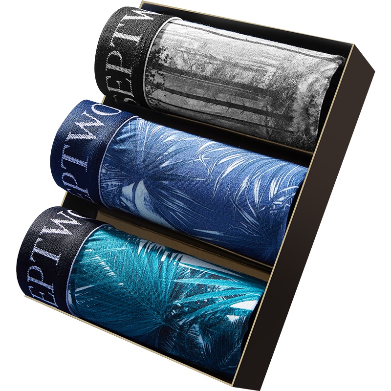 七匹狼 | [兰精冰爽]3条装内衣春夏男式短裤无痕冰丝男士平角内裤男款