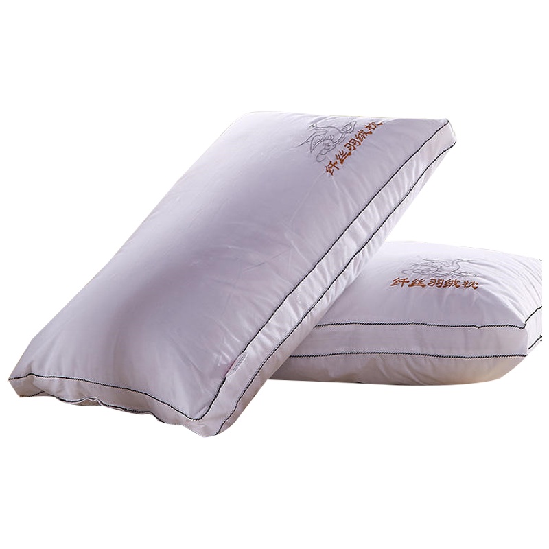 花花公子(PLAYBOY)全棉羽丝绒枕头立体双人护颈枕家用酒店一对装 学生宿舍单人枕芯中低高可选