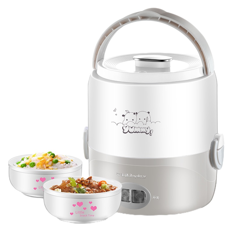 荣事达(Royalstar)RFH30F电热饭盒电子饭盒双层蒸煮双用可插电保温加热蒸煮陶瓷热饭神器迷你带饭锅加热饭盒