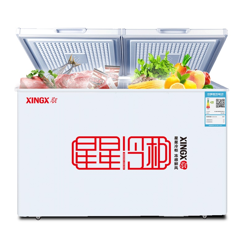 星星(XINGX)208升冰柜家用 保鲜柜商用冷柜 双温双箱冷柜 冷冻冷藏小冰柜 BCD-208JDE