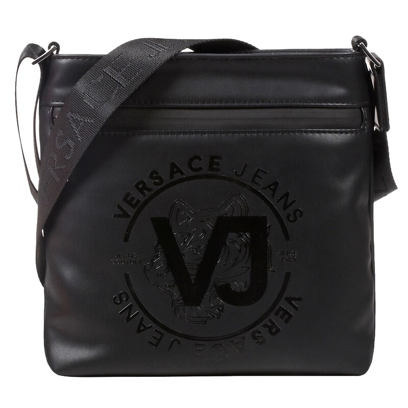 VERSACE JEANS 范思哲 春夏款男士黑色聚酯纤维字母LOGO单肩斜挎包E1YTBB01 70891 899
