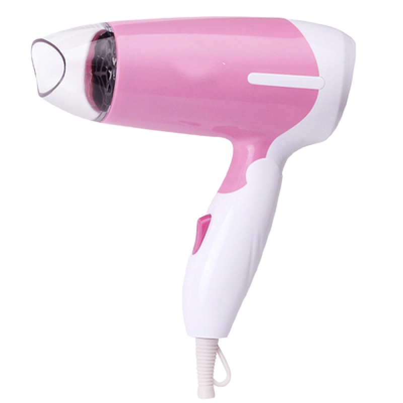 小型可折叠小功率吹风机纳丽雅冷热风旅游学生电吹风筒宿舍家用迷你 蜜桃粉850W