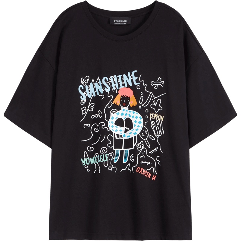 OtherMix漫画怪味T恤女2021年夏季新款【IP联名】短款潮流女上衣