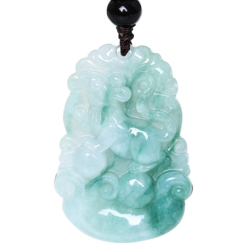 臻玉盈翡翠生肖吊坠 玉吊坠男女款十二生肖挂件翠玉坠子节日礼物