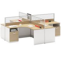 办公家具位职员桌椅组合 隔断屏风电脑员工桌 2.4米四人位办公桌+4把椅子