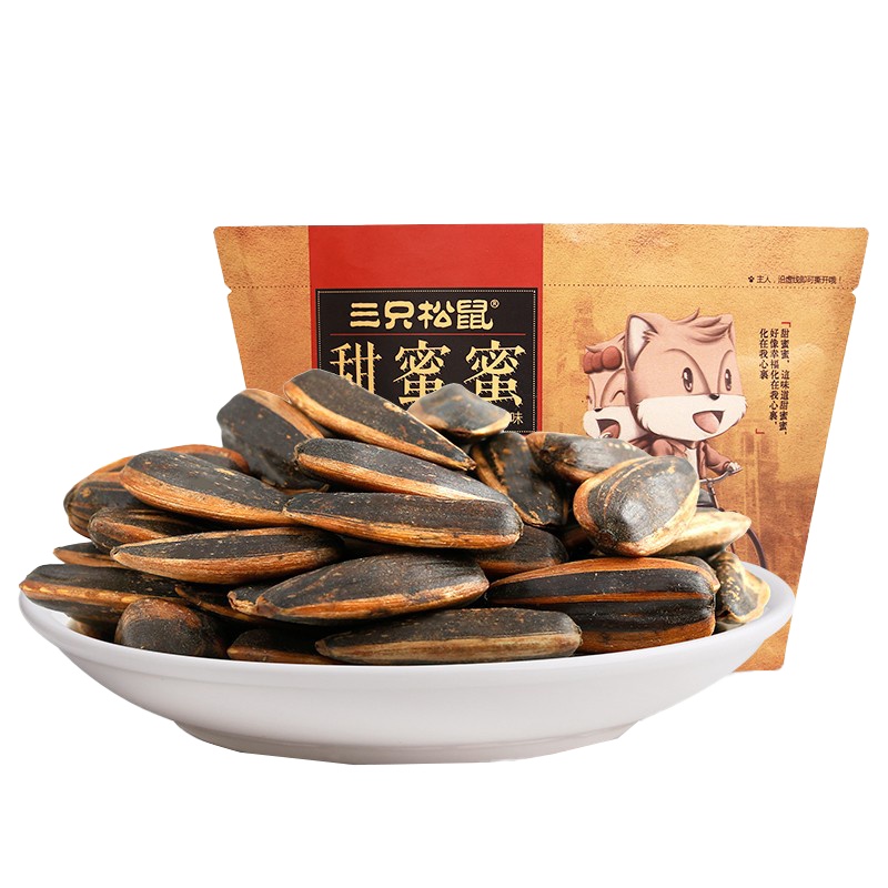 三只松鼠 休闲零食甜蜜蜜瓜子 JW0055 坚果炒货焦糖味葵花籽120g(单位:袋)
